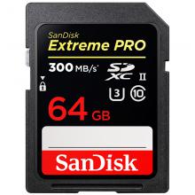 闪迪（SanDisk）64GB 读速300MB/s 写速260MB/s 至尊超极速SDXC UHS-II存储卡 V30 U3 Class10 SD卡