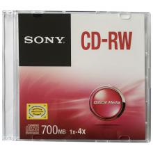 索尼（SONY）CD-RW 光盘刻录盘 1-4速700MB 单片盒装 可擦写 空白光盘
