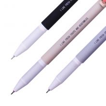 得力(deli)酸味猫系列0.5mm黑色中性笔 全针管水笔签字笔 12支A255