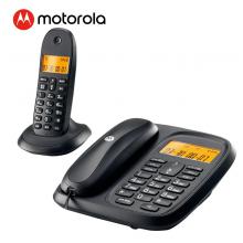 摩托罗拉(Motorola)CL101C数字无绳电话机座机子母机中文显示免提套装办公家用一拖一固定无线座机(黑色)