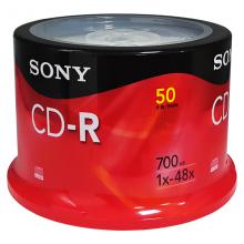 索尼（SONY）CD-R 光盘刻录盘 48速700MB 桶装50片 空白光盘（行...